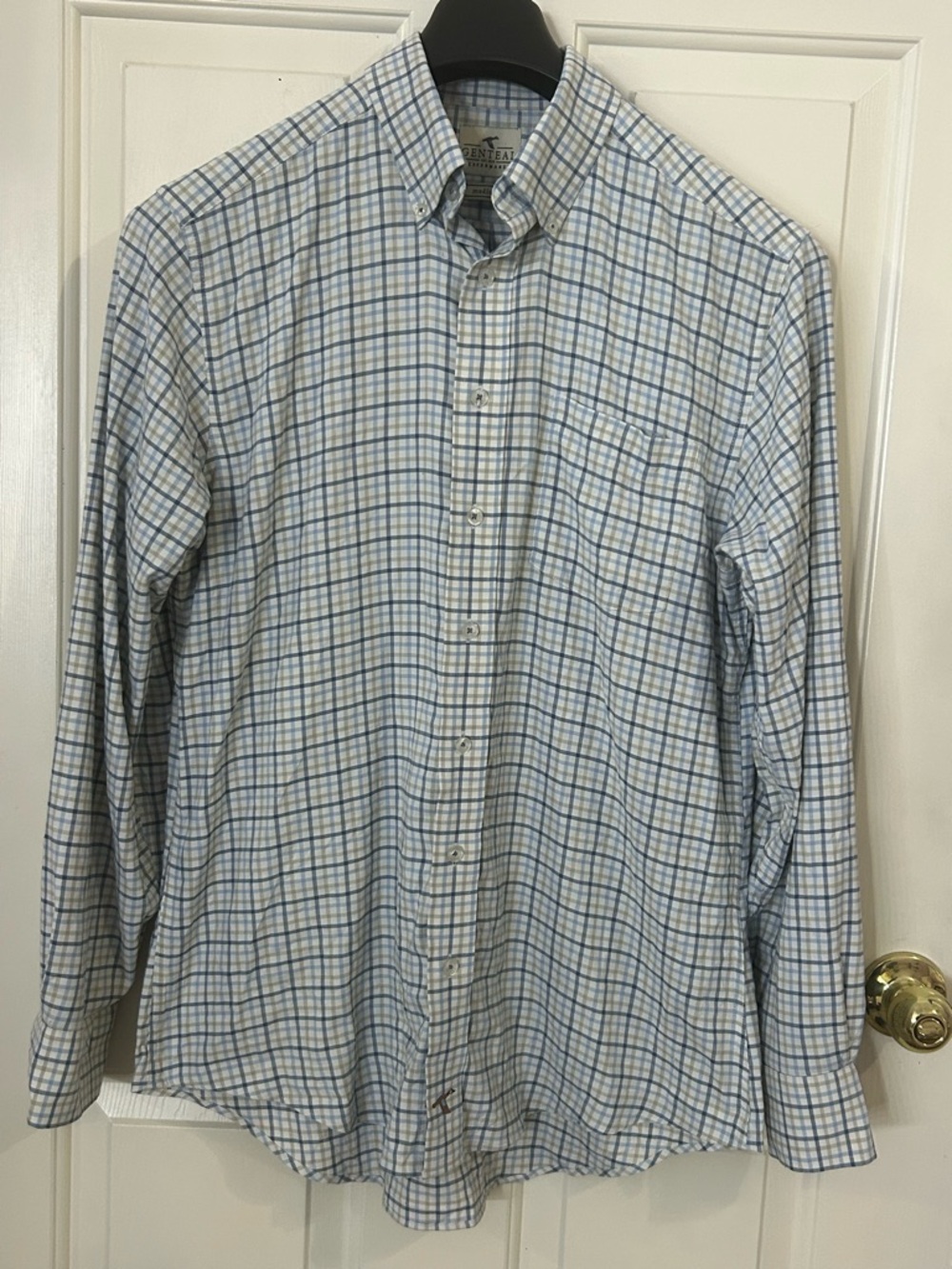 Genteal Performance Button Up Shirt Mens Medium Long Sleeve Stretch Plaid